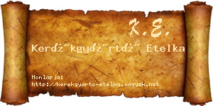 Kerékgyártó Etelka névjegykártya