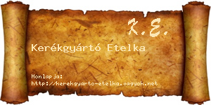 Kerékgyártó Etelka névjegykártya